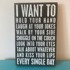 Say I love you without saying a word, small wood art